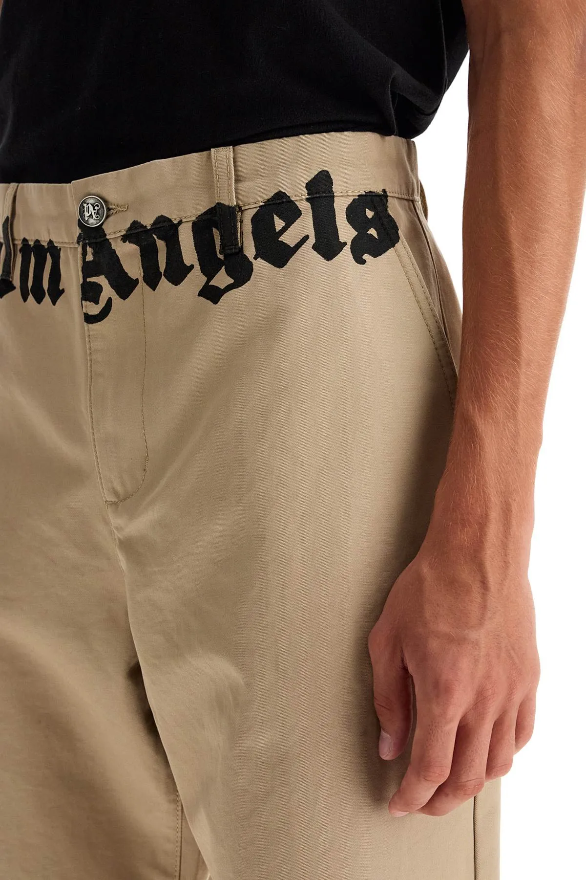 chino pants with logo branding