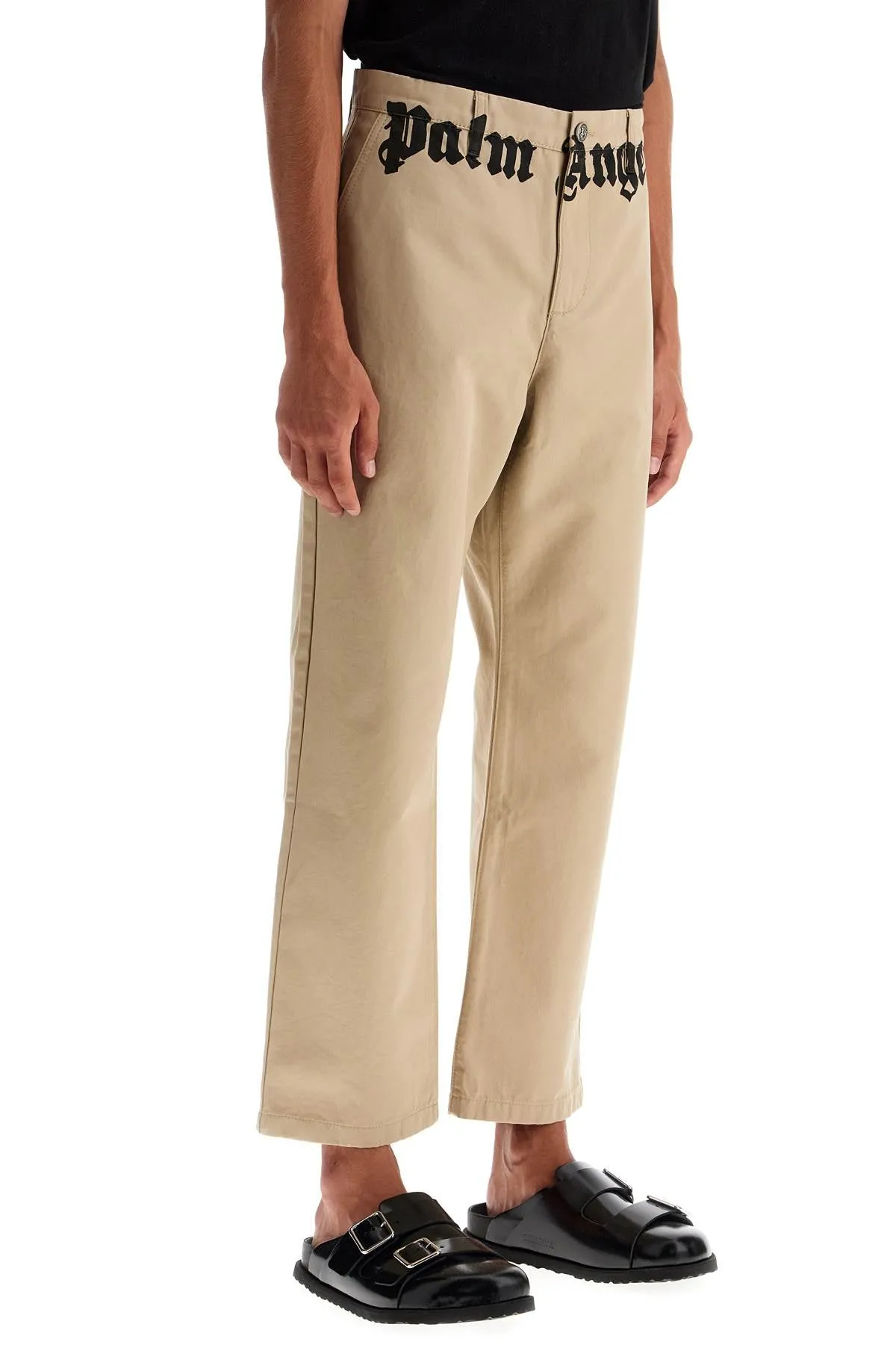 chino pants with logo branding