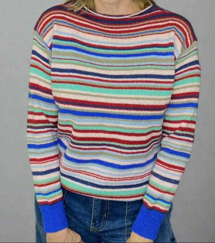 Colorful Striped Knit Sweater