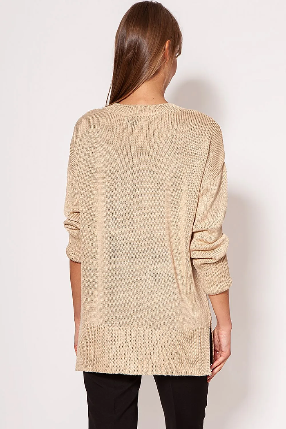 Cosy Thigh-Length Knit Jumper