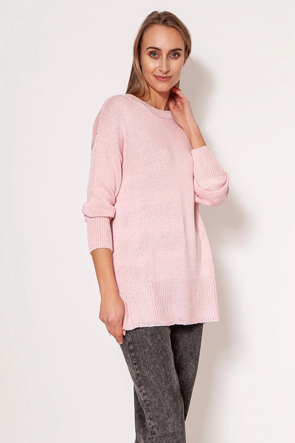 Cosy Thigh-Length Knit Jumper