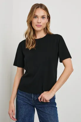 COTTON CASHMERE T-SHIRT - BLACK