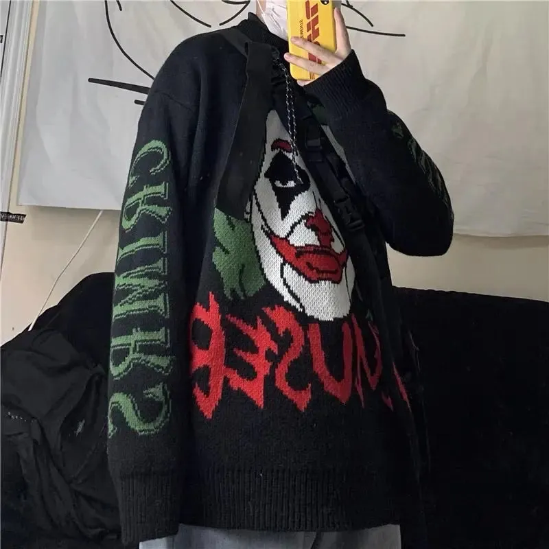 Cotton Style Joker Face Couple Sweater