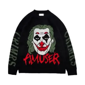 Cotton Style Joker Face Couple Sweater