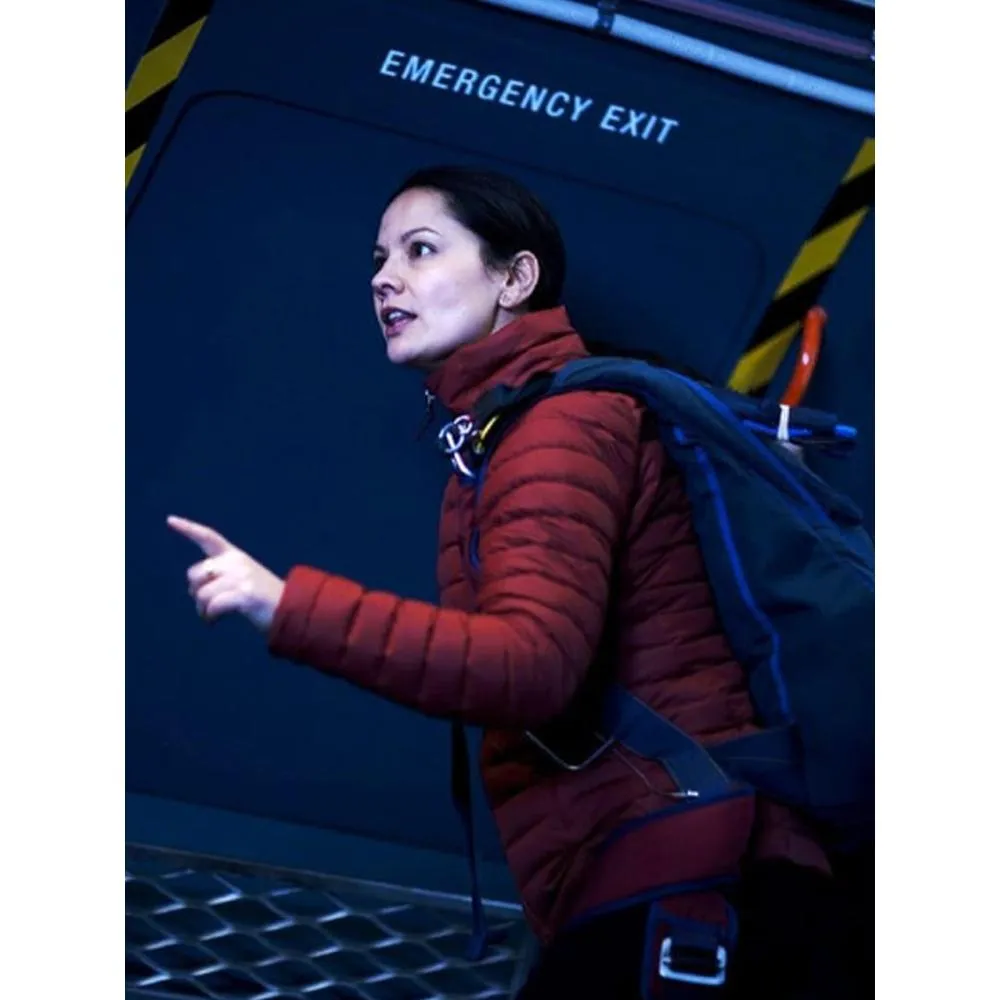 Dr Rebecca Aldridge Red Puffer Jacket