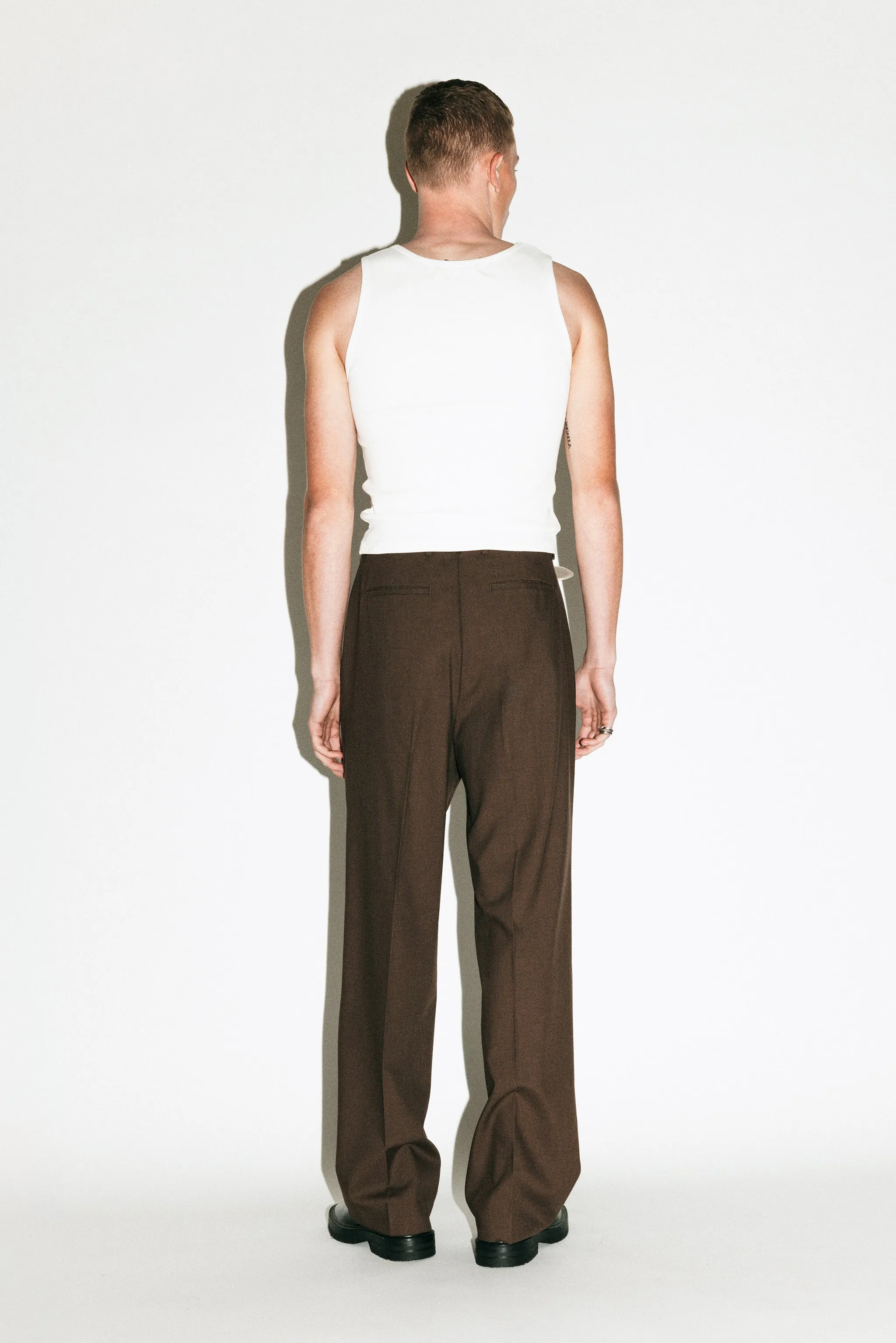 Dume Wide-Leg Ultra-Pleated Trouser  |  Chocolate Brown