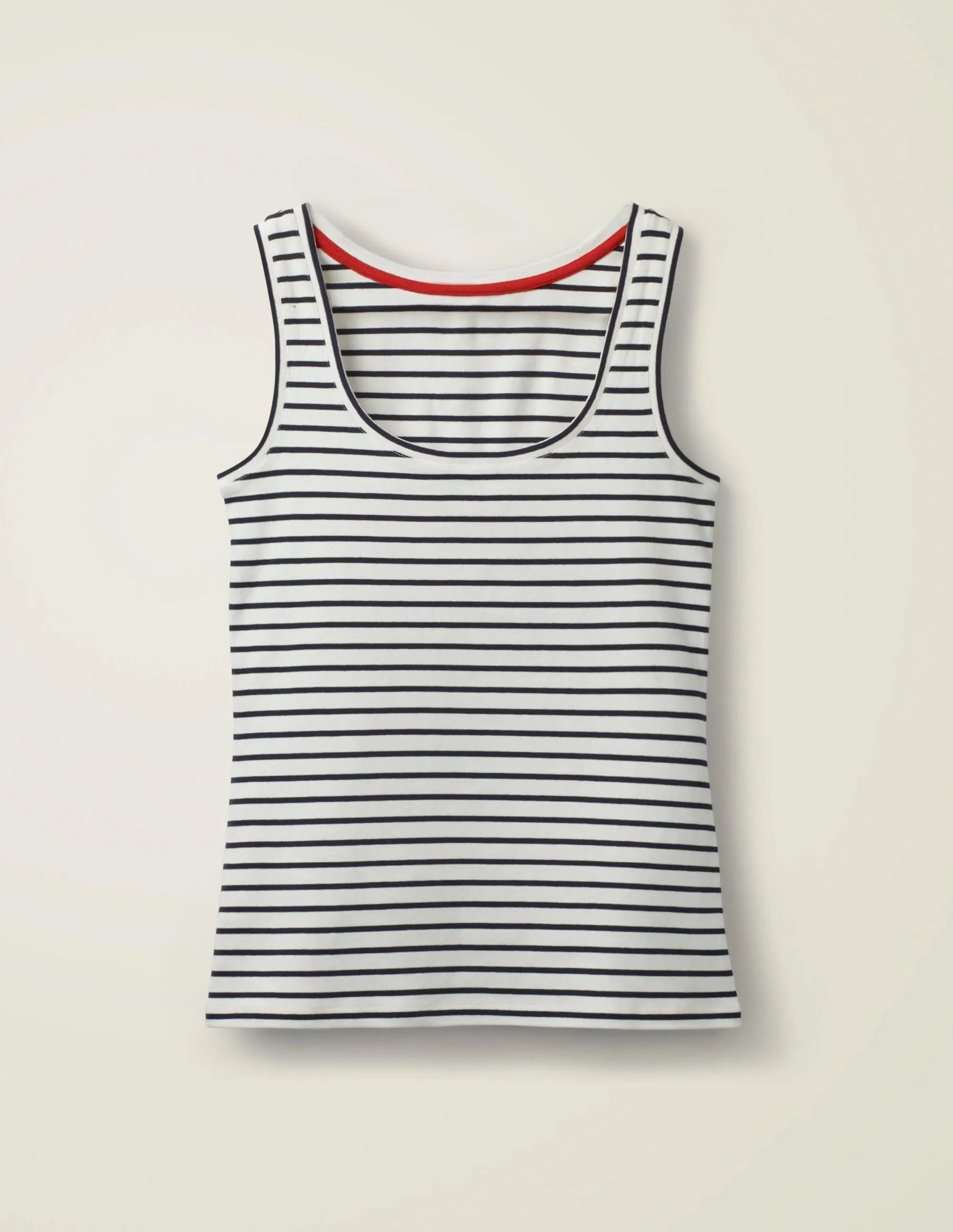 Essential Vest-Ivory / Navy Stripe