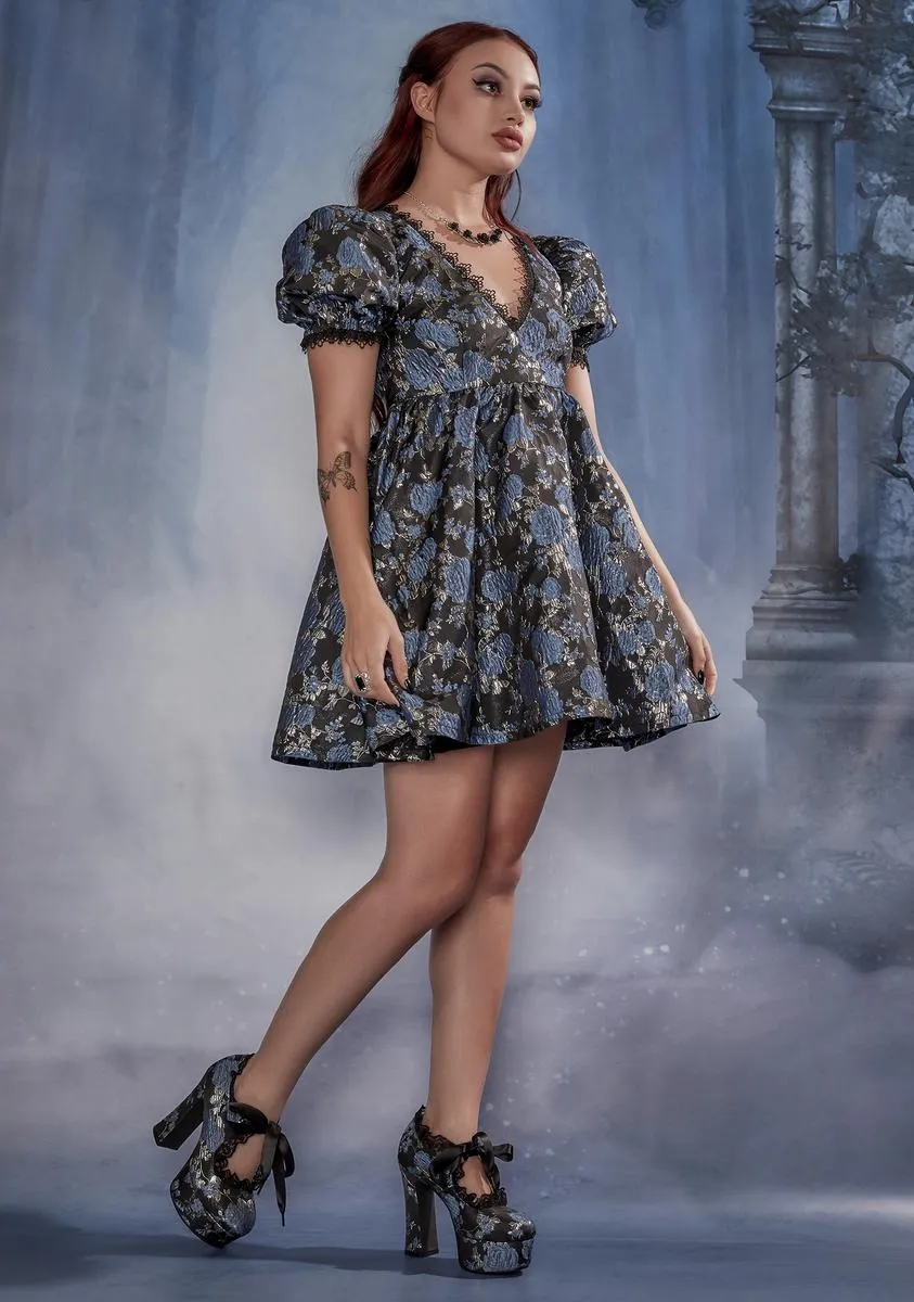 Fanged Faerie Brocade Babydoll Dress