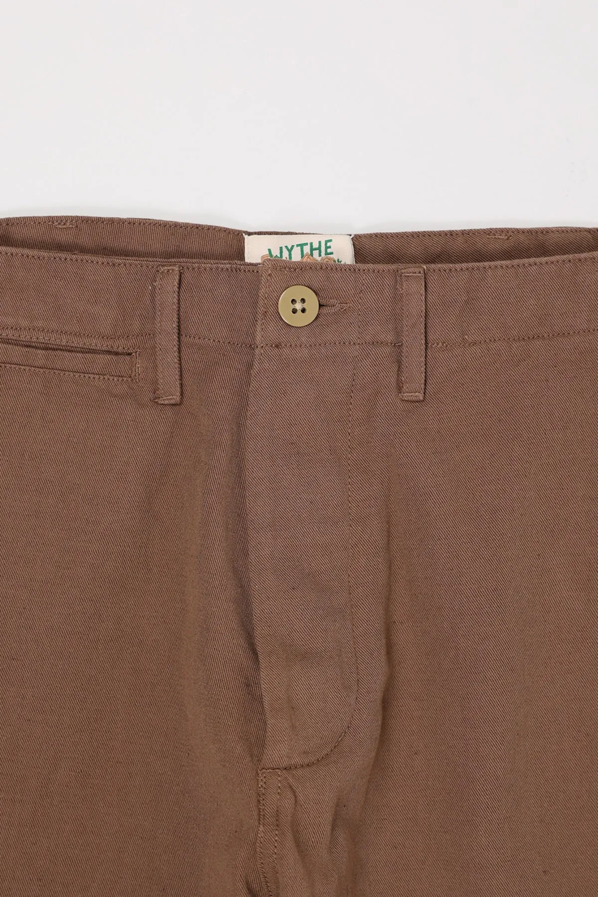 Flat Front Cotton/Linen Chinos - Churro Brown