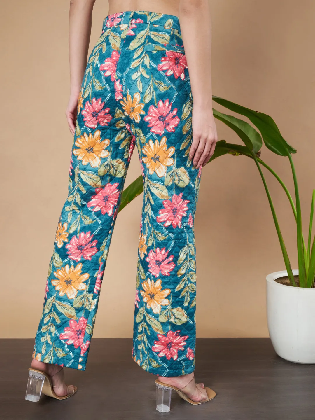 Floral Quilted Premium Trouser for Women