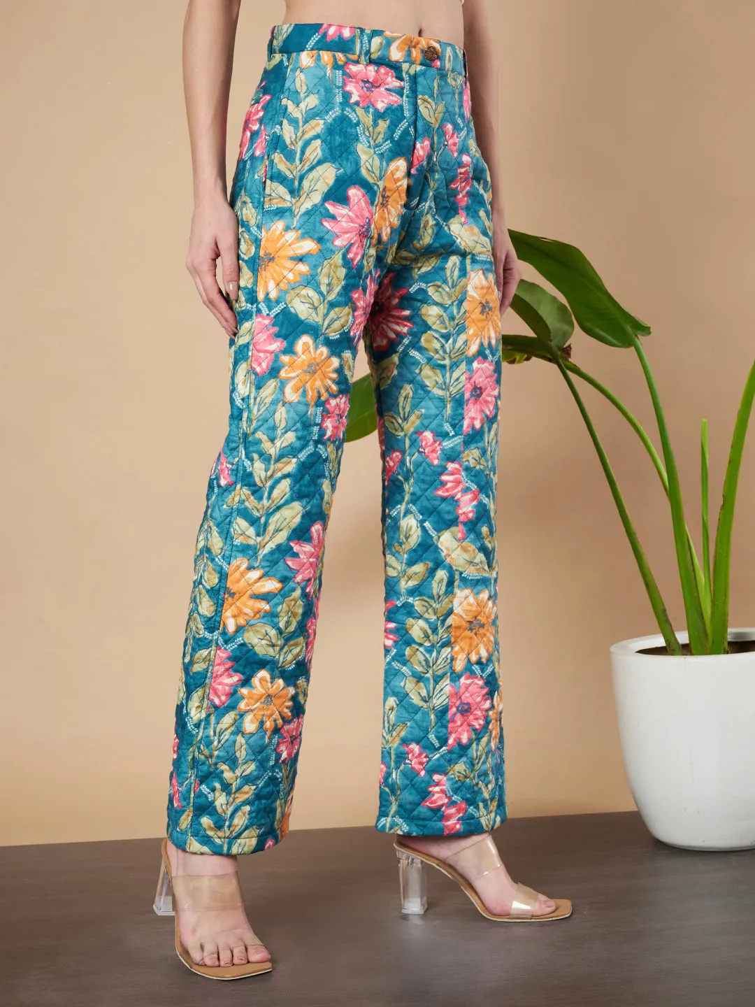 Floral Quilted Premium Trouser for Women