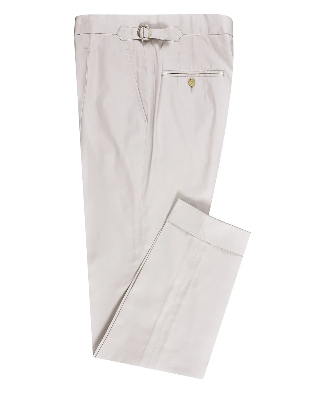 Fresco: Soft Mild Grey Stretch Twill Dress Pant