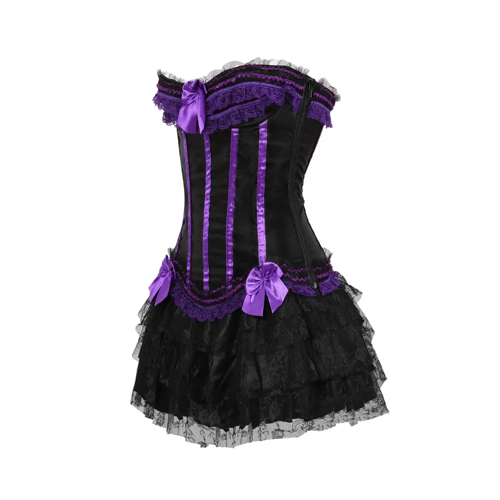 Funki Buys | Dresses | Women's Gothic Satin Lace Corset Dress