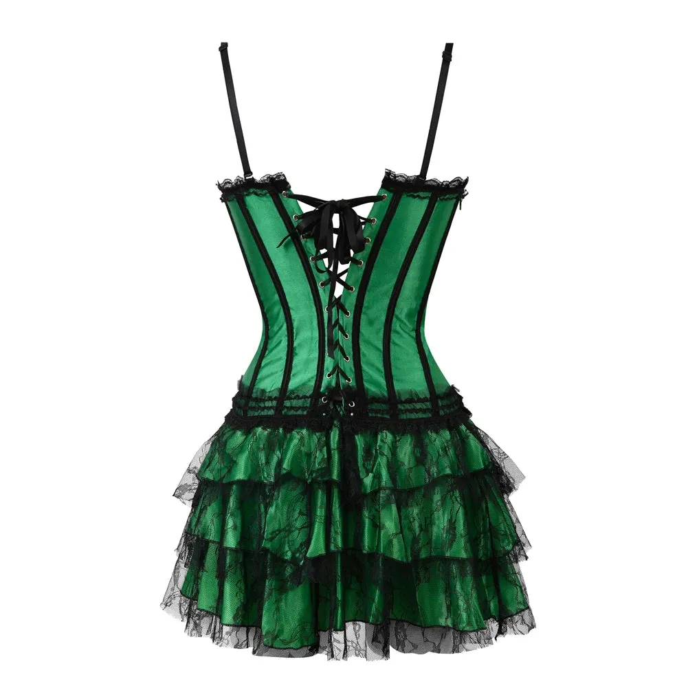 Funki Buys | Dresses | Women's Gothic Satin Lace Corset Dress