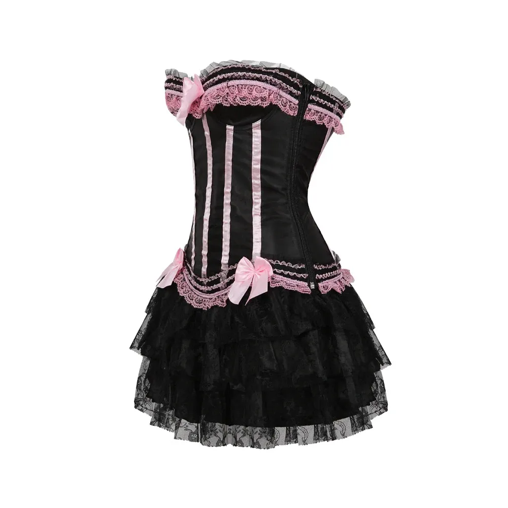 Funki Buys | Dresses | Women's Gothic Satin Lace Corset Dress