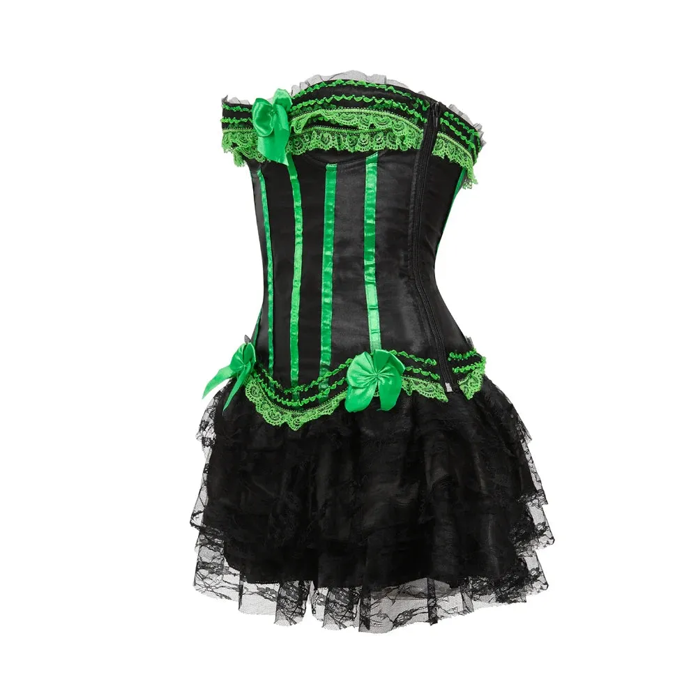 Funki Buys | Dresses | Women's Gothic Satin Lace Corset Dress