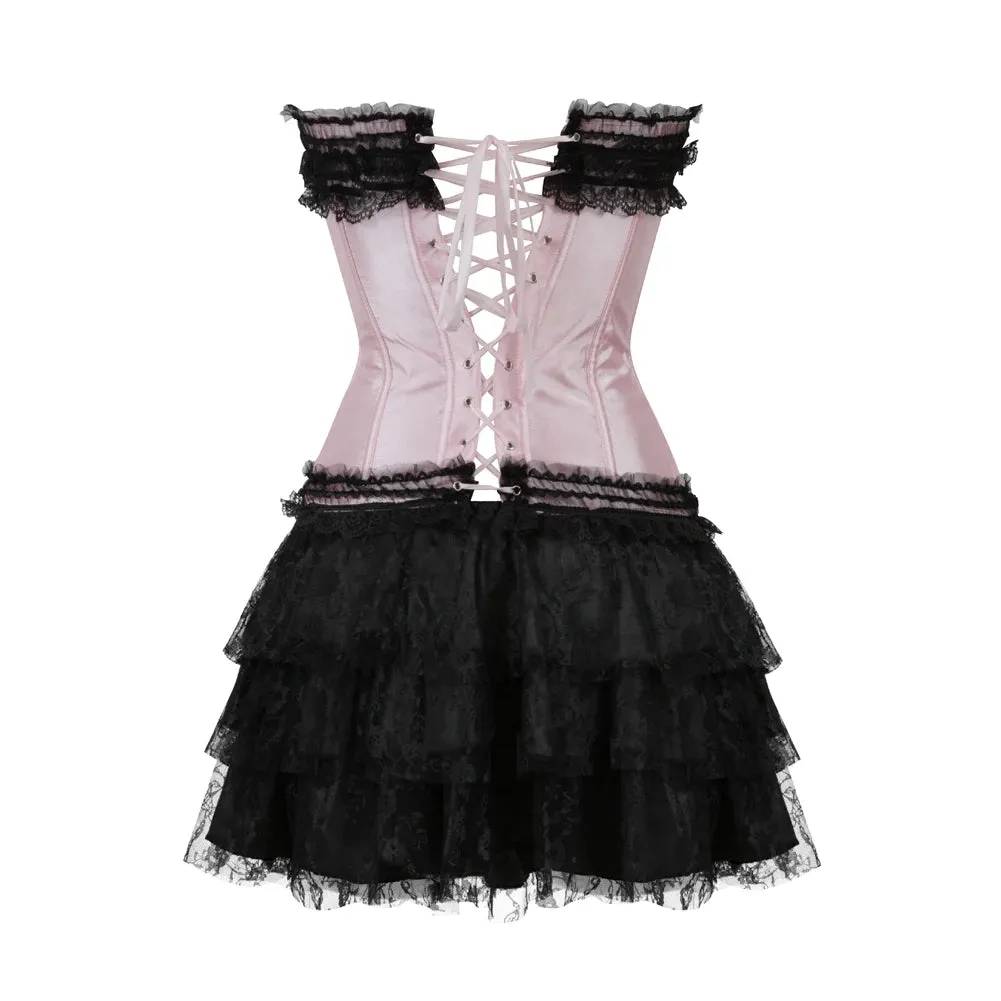 Funki Buys | Dresses | Women's Gothic Satin Lace Corset Dress