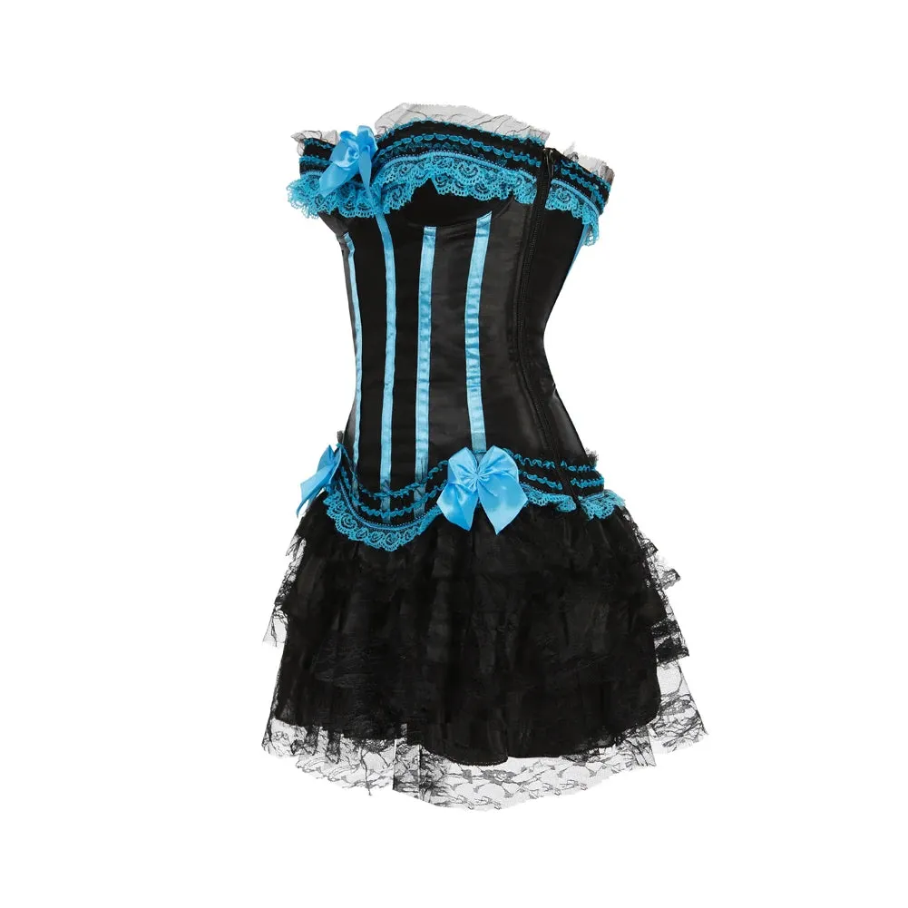 Funki Buys | Dresses | Women's Gothic Satin Lace Corset Dress