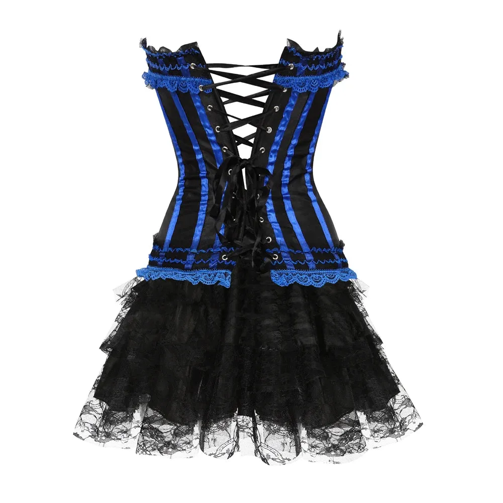 Funki Buys | Dresses | Women's Gothic Satin Lace Corset Dress