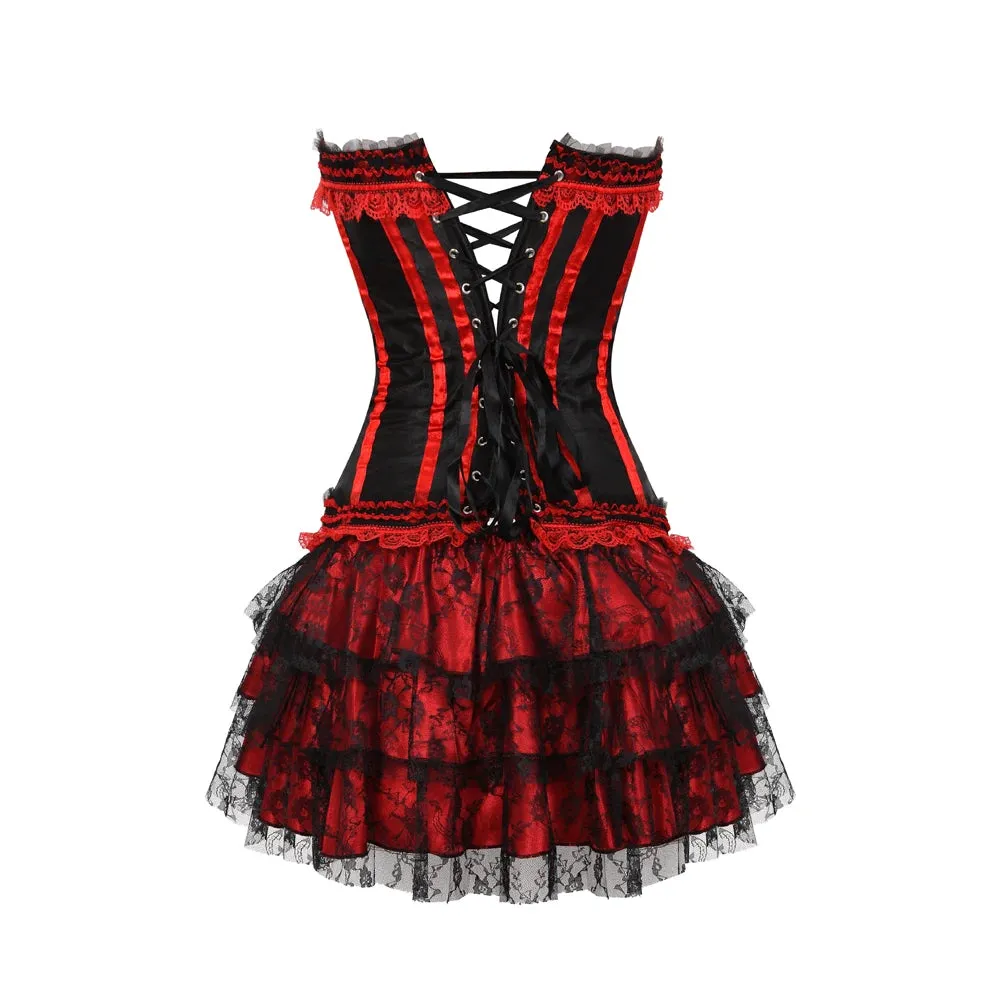 Funki Buys | Dresses | Women's Gothic Satin Lace Corset Dress