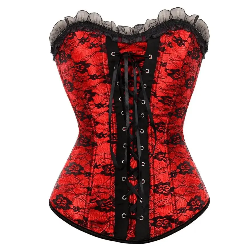 Funki Buys | Dresses | Women's Gothic Satin Lace Corset Dress