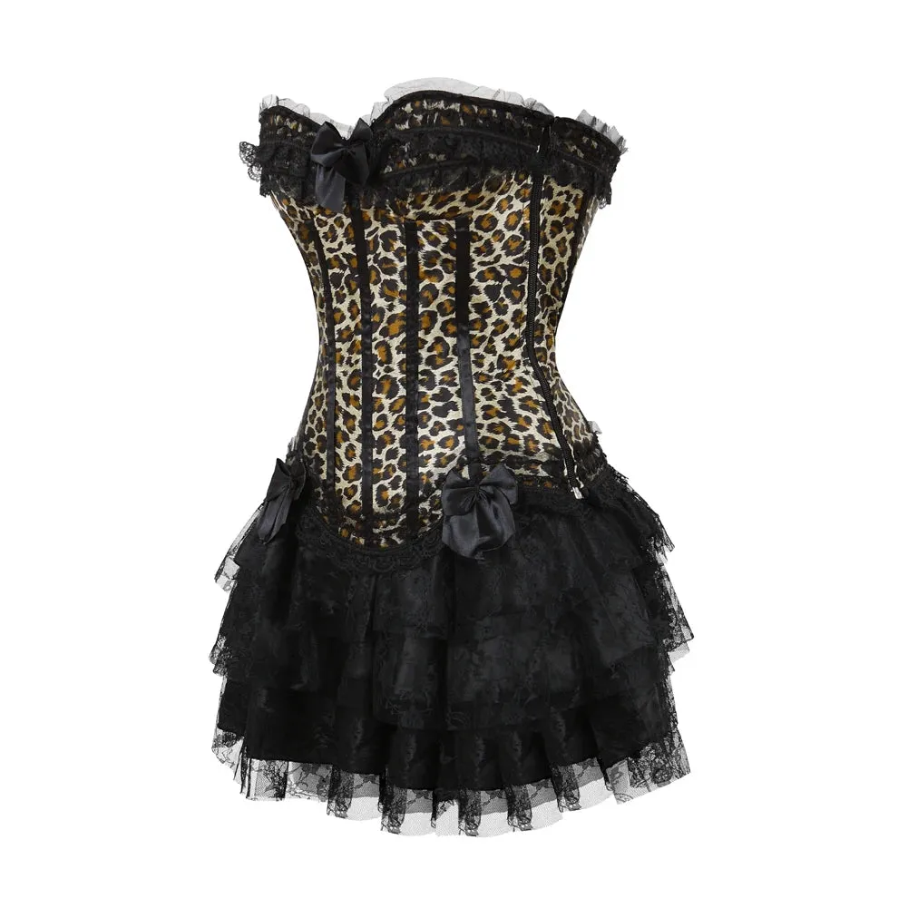 Funki Buys | Dresses | Women's Gothic Satin Lace Corset Dress