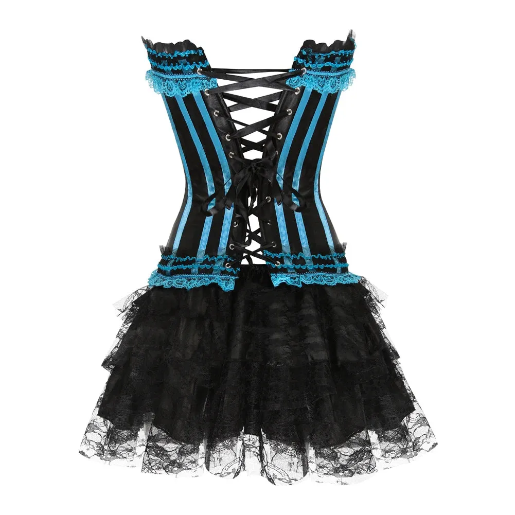 Funki Buys | Dresses | Women's Gothic Satin Lace Corset Dress