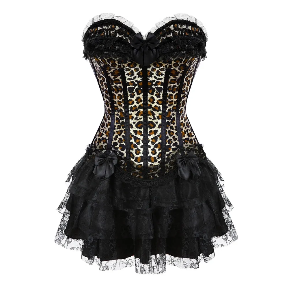 Funki Buys | Dresses | Women's Gothic Satin Lace Corset Dress