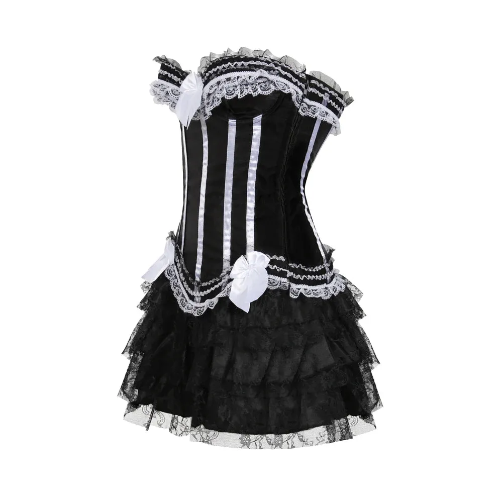 Funki Buys | Dresses | Women's Gothic Satin Lace Corset Dress