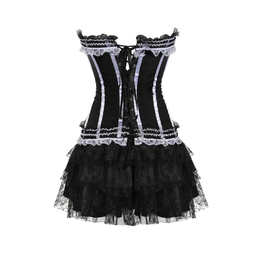 Funki Buys | Dresses | Women's Gothic Satin Lace Corset Dress