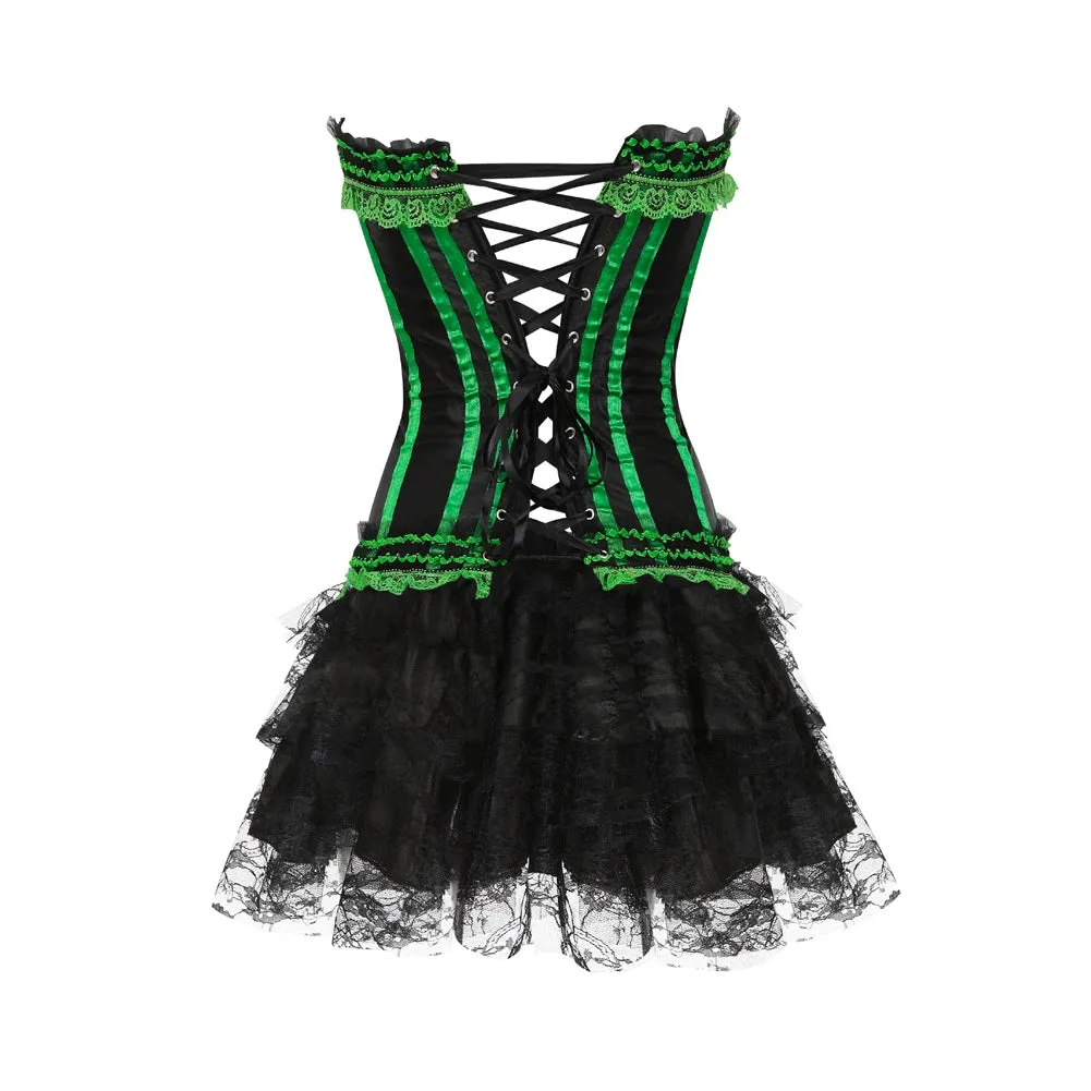 Funki Buys | Dresses | Women's Gothic Satin Lace Corset Dress