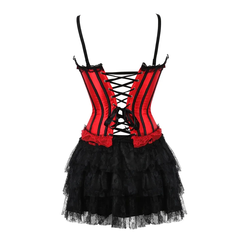 Funki Buys | Dresses | Women's Gothic Satin Lace Corset Dress