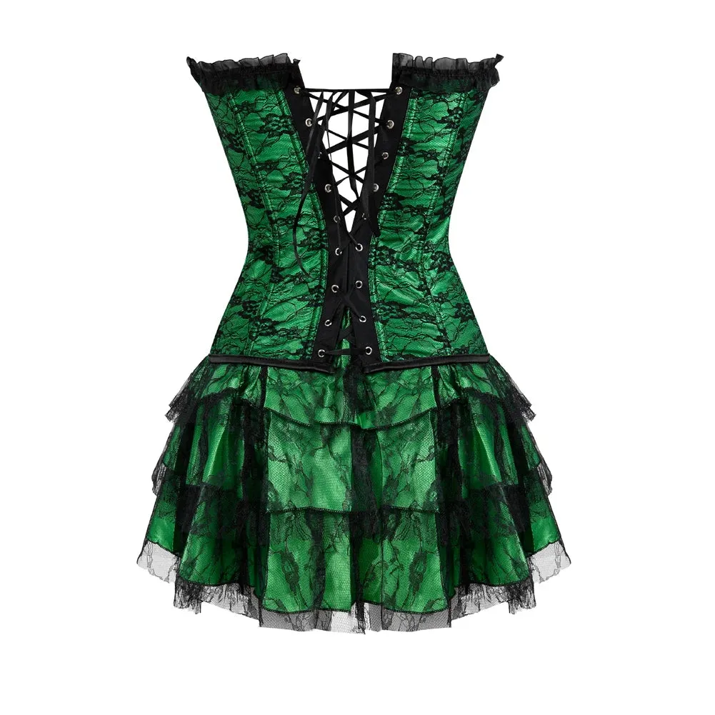 Funki Buys | Dresses | Women's Gothic Satin Lace Corset Dress