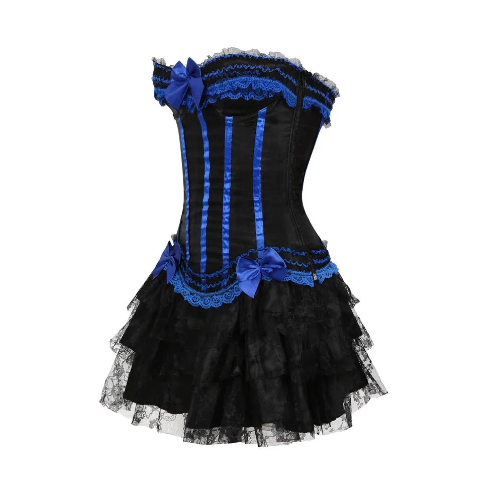 Funki Buys | Dresses | Women's Gothic Satin Lace Corset Dress