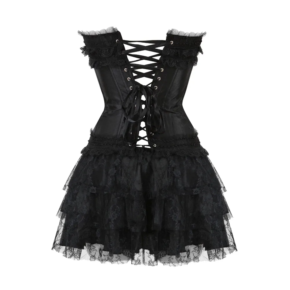 Funki Buys | Dresses | Women's Gothic Satin Lace Corset Dress