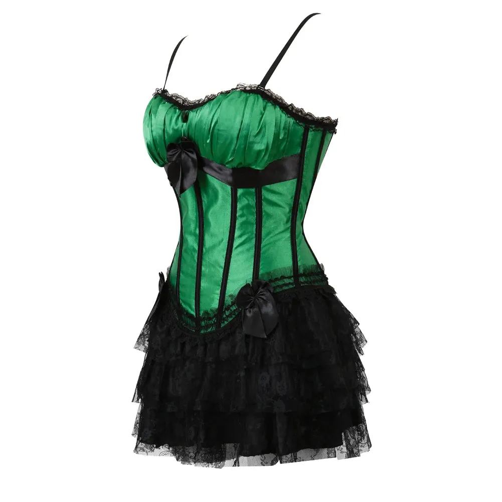 Funki Buys | Dresses | Women's Gothic Satin Lace Corset Dress