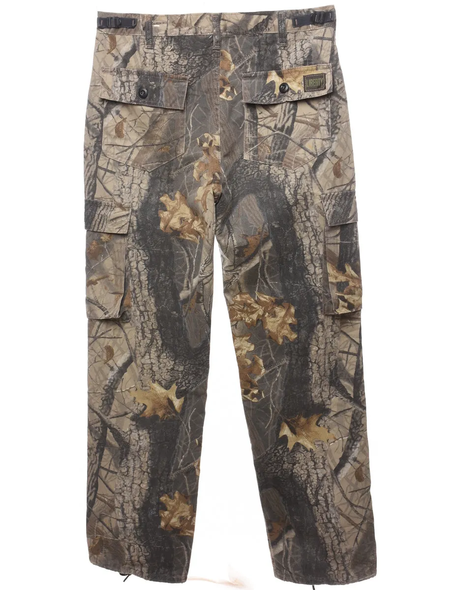 Green Camouflage Print Trousers - W34 L32