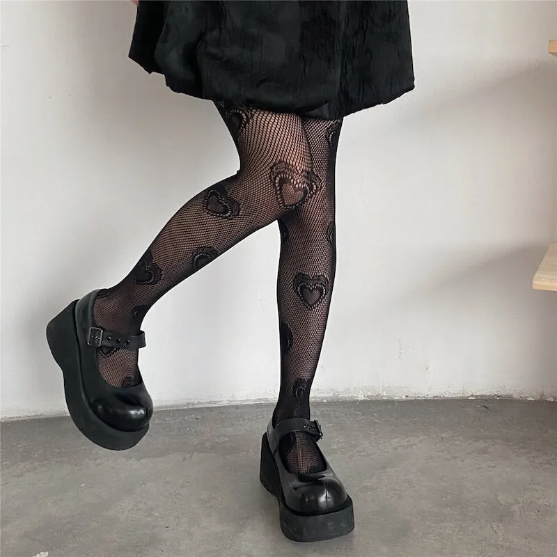 Hearts vintage lace tights