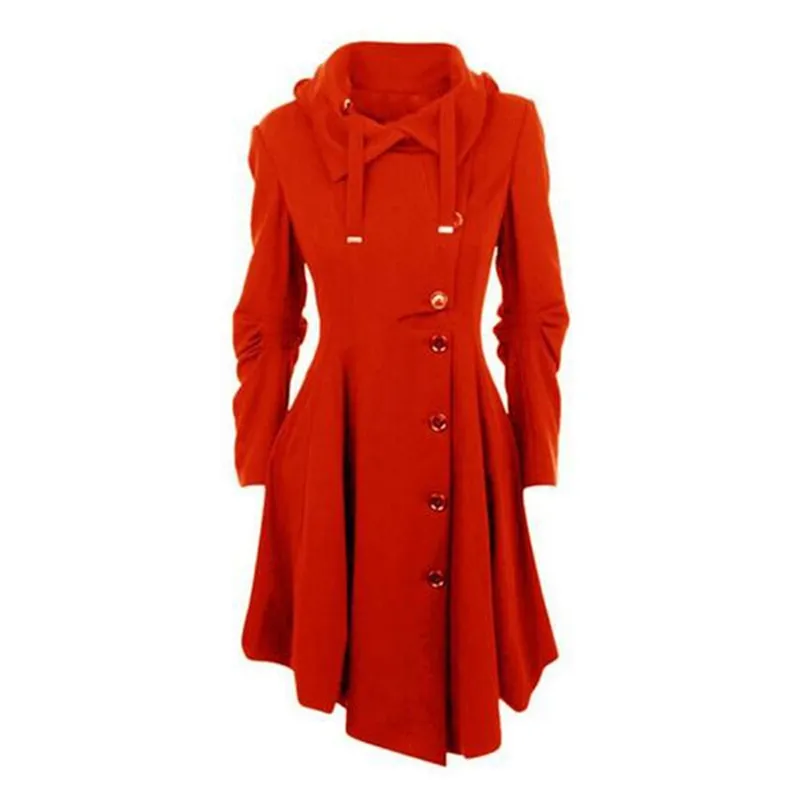 High-end Vintage Gothic Slim Wool Elegant Trench Coat