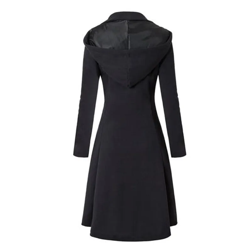 High-end Vintage Gothic Slim Wool Elegant Trench Coat