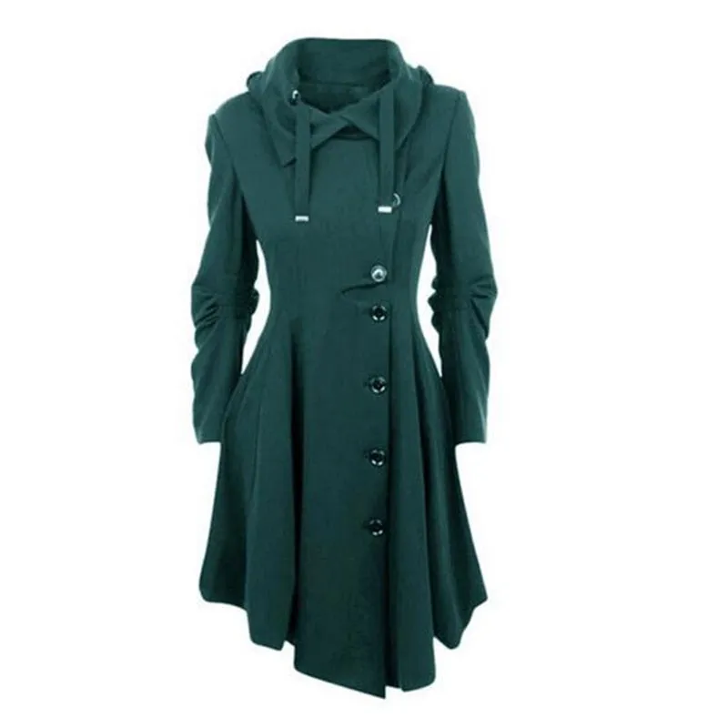 High-end Vintage Gothic Slim Wool Elegant Trench Coat