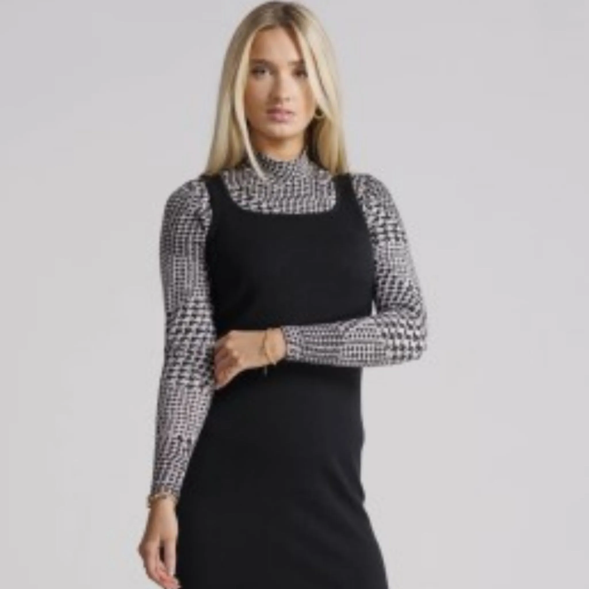 Houndstooth Patchwork Top