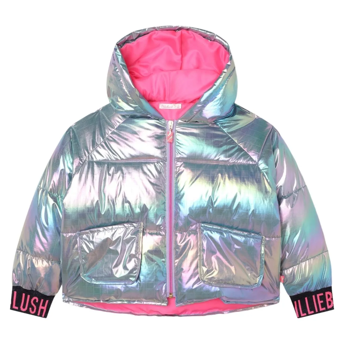 IRIDESCENT HOODED PUFFER JACKET