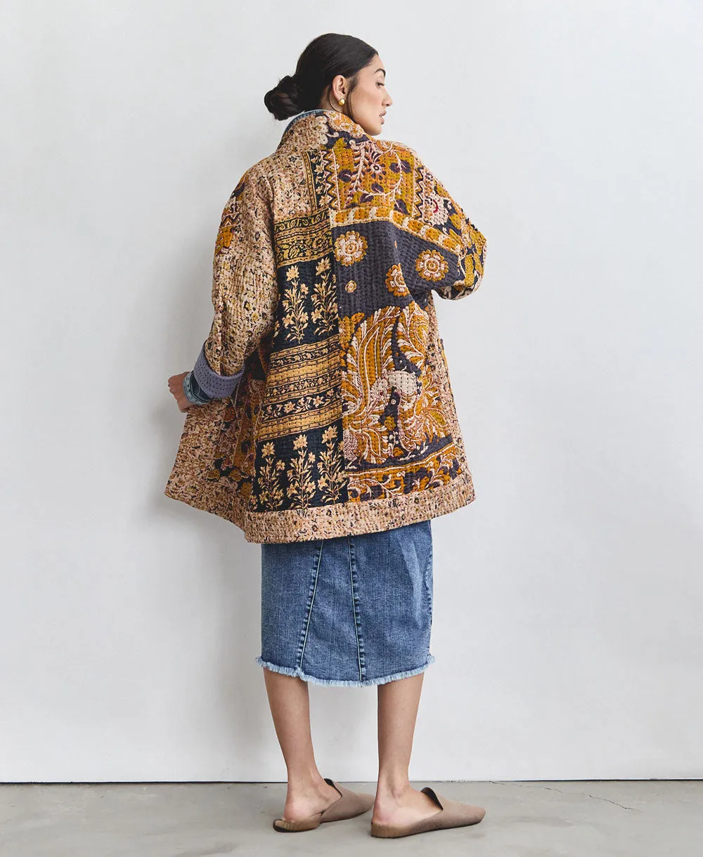 Kantha Quilted Jacket - No. 240511 - Small