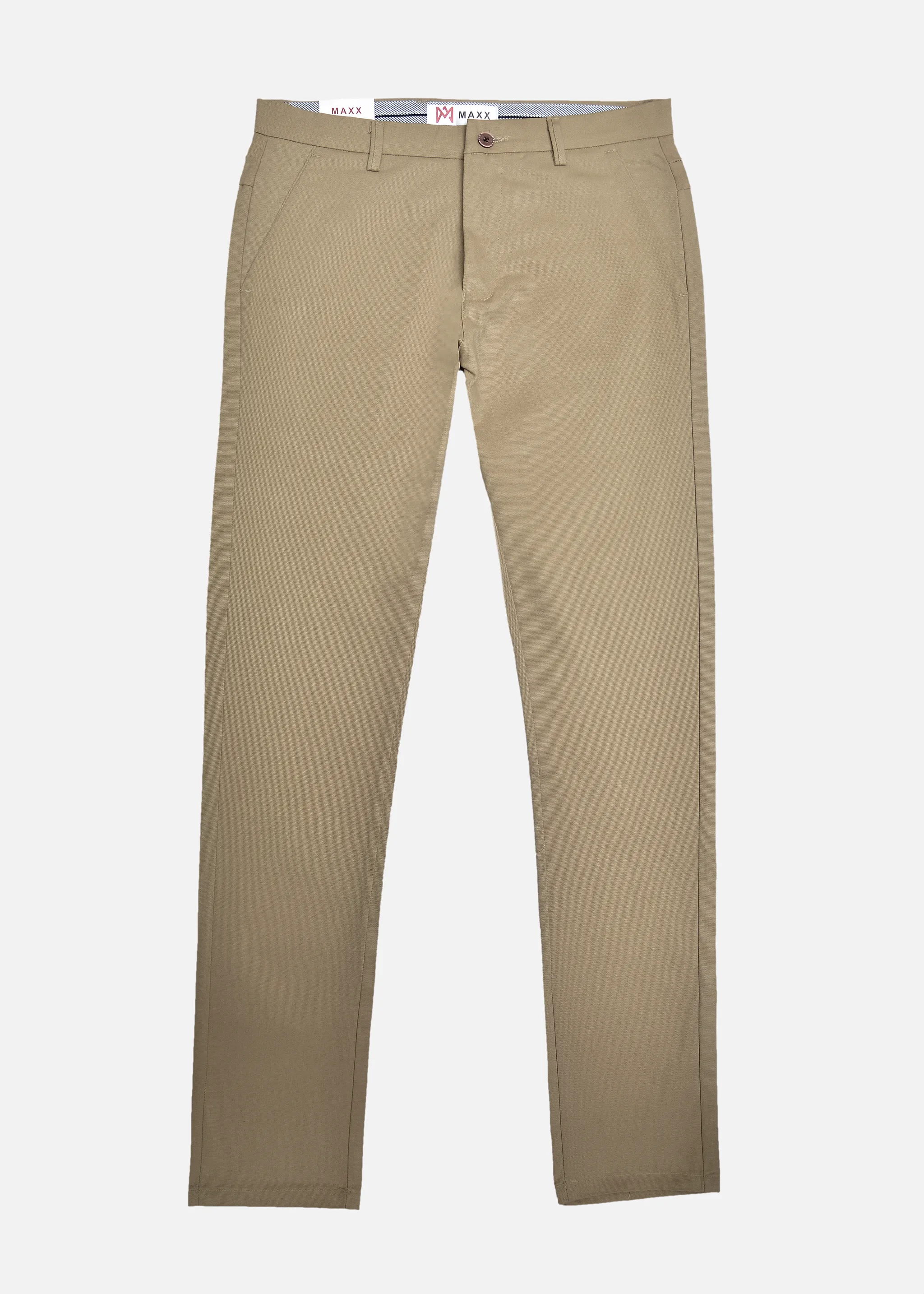 Khaki Textured Cotton Chinos Pants