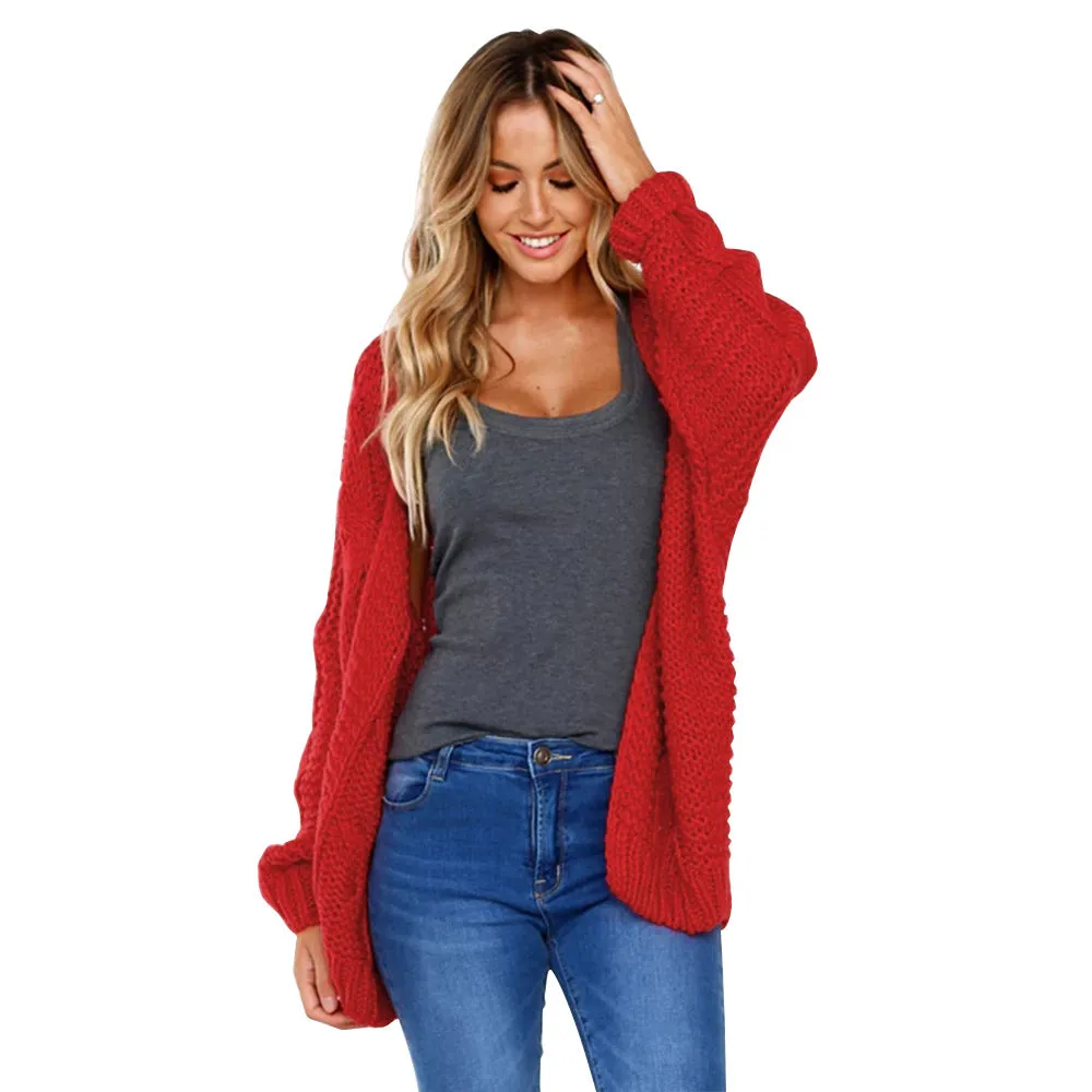 Knitted Loose Front Open Cardigan