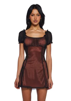 Less Conversation Mesh Babydoll Dress