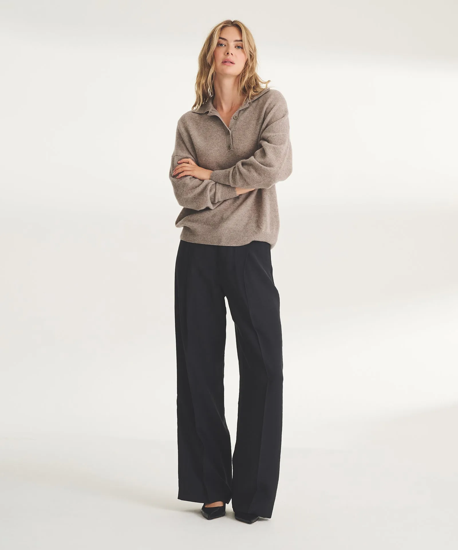 Lightweight Cashmere Oversized Polo