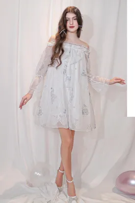 Lillie Babydoll Long Sleeved Voile Mini Dress