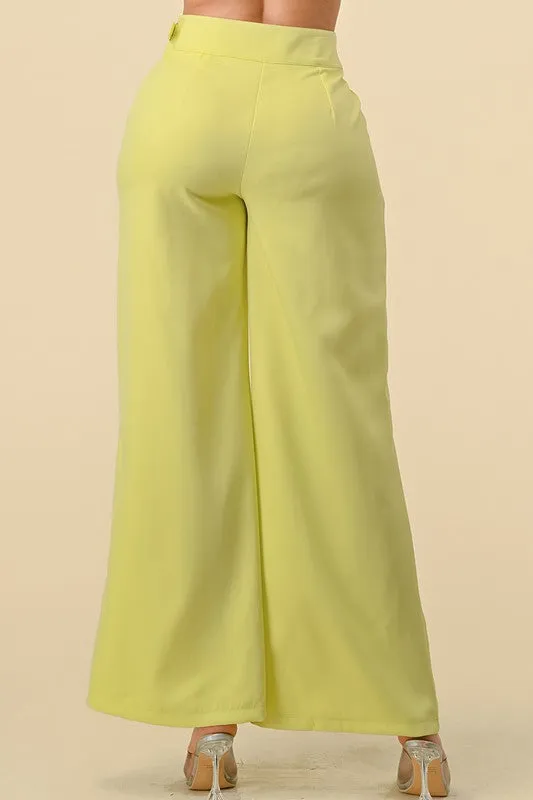 LIME WIDE LEG PANTS